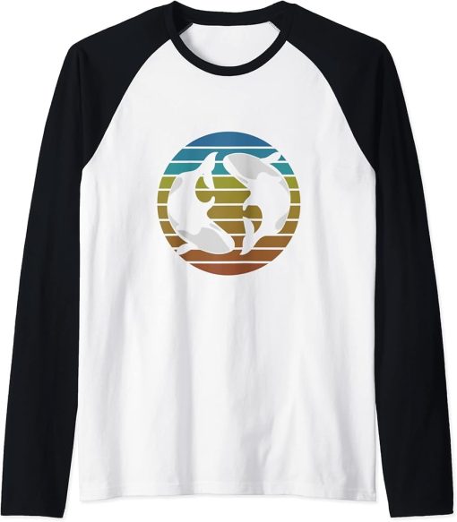 Colorful Orca Raglan Baseball Tee