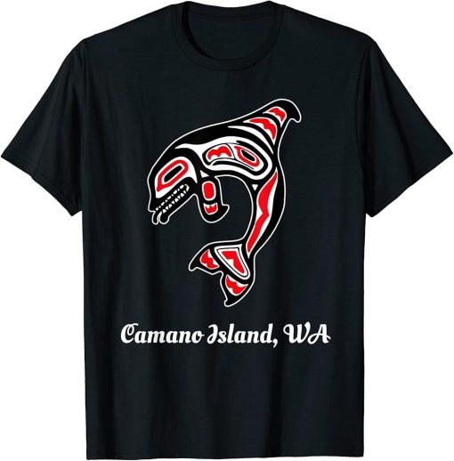 Native American Camano Island WA Red Orca Killer Whale T-Shirt