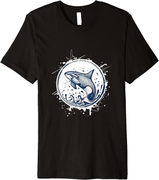 Killer Whale Orca & Blue Sea Premium T-Shirt